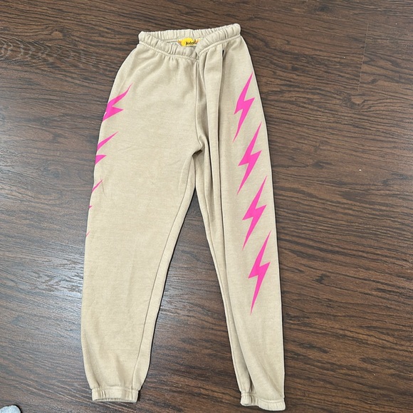Aviator nation sweatpants with pink lightning bolts size small - Picture 2 of 2